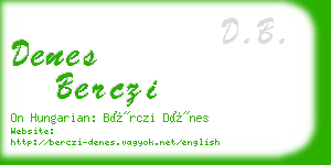 denes berczi business card